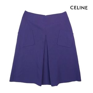 Celine Purple A-Line Midi Skirt